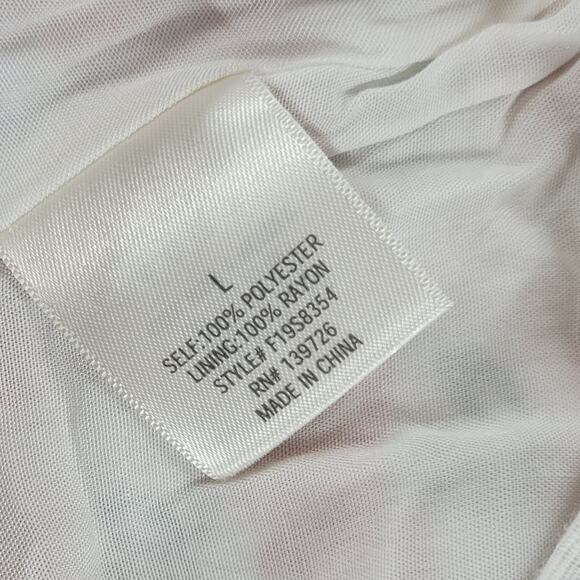 Miami Flower Skirt Womens L White Red Button Front Lined Ruffles Mini Francescas - Picture 4 of 13